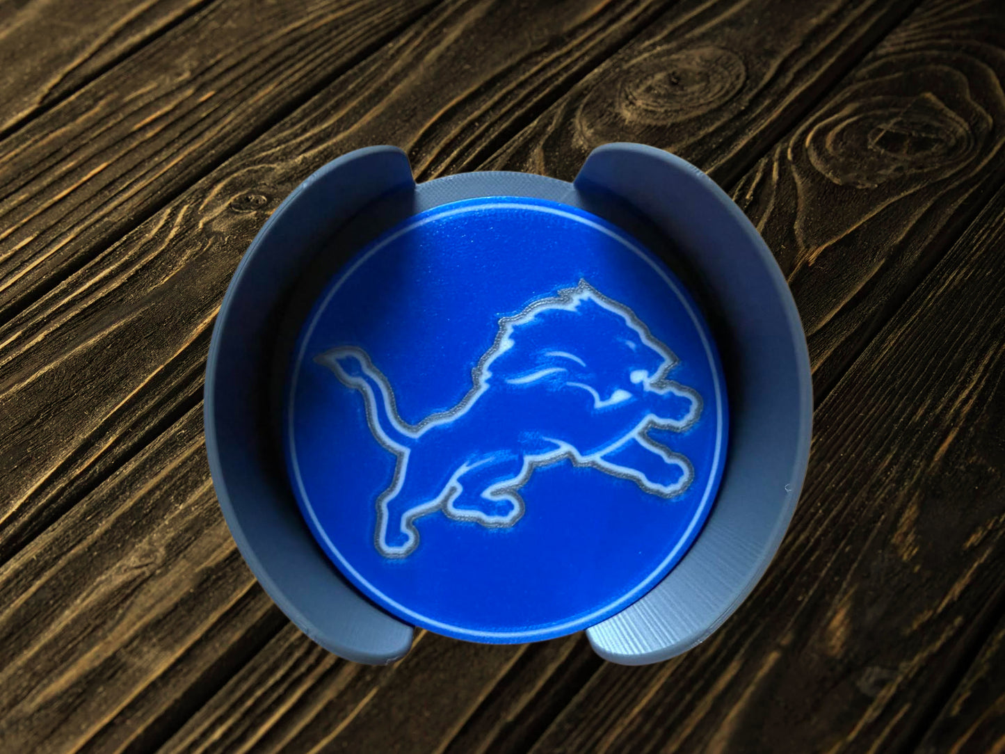 Detroit Lions Coaster Set w/ Holder